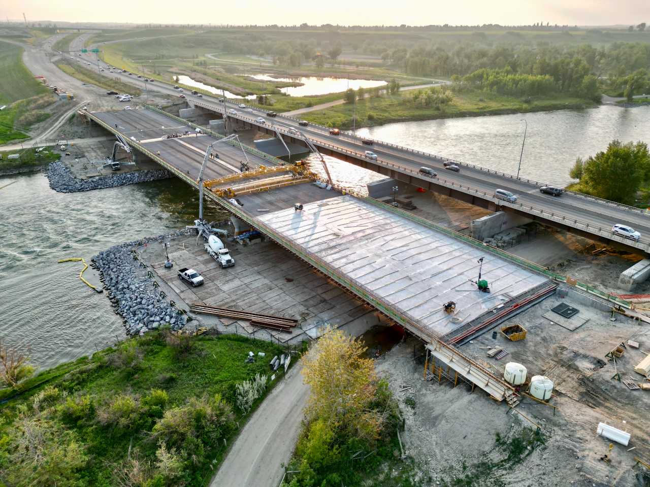 Concrete finishing in progress